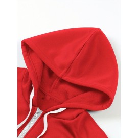 Women's Koi Fish & for Lotus Zip-Up Hoodie Jacket - Dark Green/Red Accents, Front Pockets, Machine Washable Zippered Hooded Sweatshirt for Fall/Winter Casual & Formal Outfits, Winter Wear, Artistic Design, Soft Material, Trend Followers