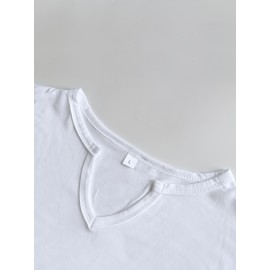 [Festive Christmas Tree Print Tee ] Women'S Christmas Tree Print T-Shirt, Polyester Blend, V-Neck, Short Sleeve, Knit Fabric, Casual Pullover with Slight Stretch, for Festive Holiday Top