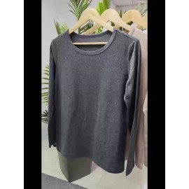 1pc Women'S Long Sleeve Crew Neck Casual Top with 
