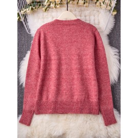 New Retro Buttoned Sweater Women's Fashionable Cardigan Top Soft and Cozy Knitwear